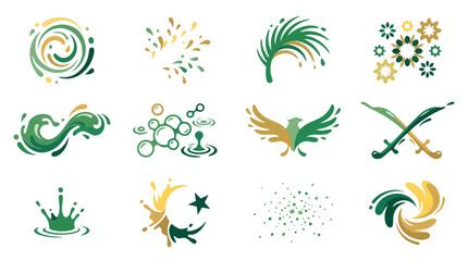 Obraz premium Saudi Arabia Minimal Cultural Vector Shapes Bundle – Modern Graphic Design Pack