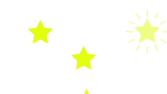 Rapidly pulsing yellow star animation on white background. Clean, isolated asset for notifications or highlight icons.