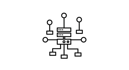 Obraz premium Network Server Icon: Data Center, Cloud Computing, Technology and Connectivity Concept