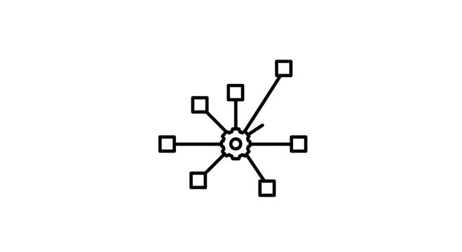Network connection, hub and spoke model, data flow, technology concept