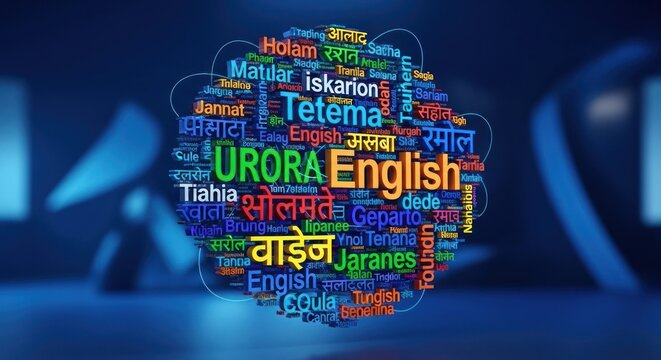 Word cloud of multiple languages