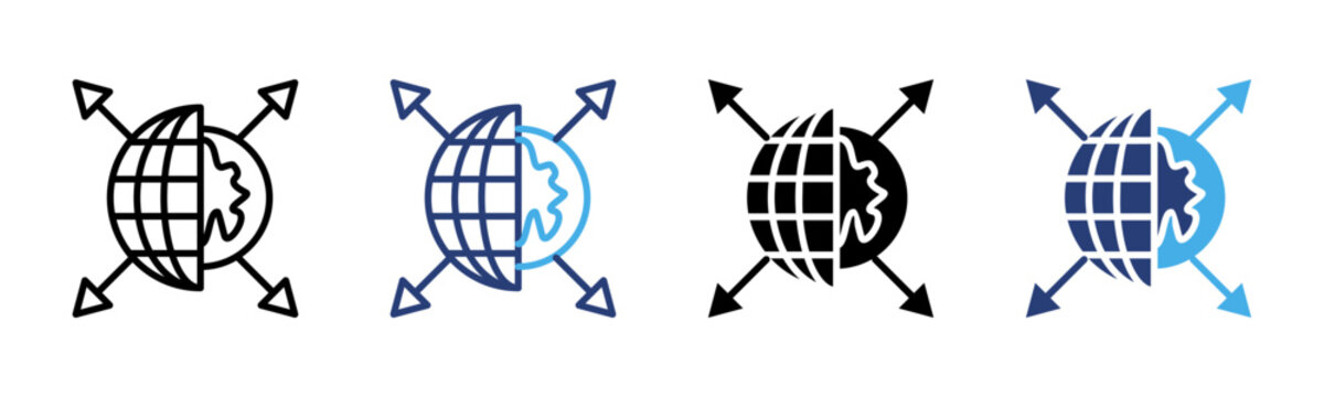 Distribution Channels icon set multiple style collection