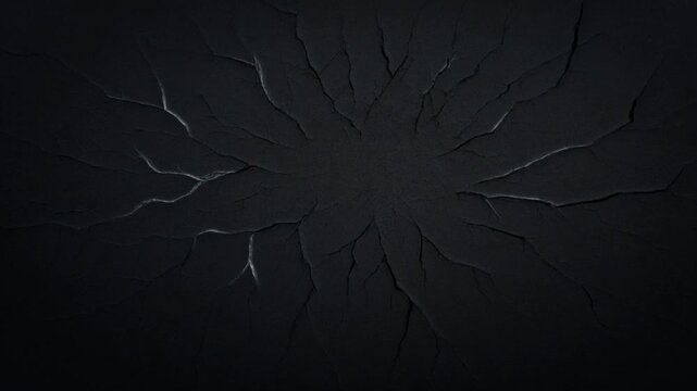 Cracked Black Surface with Radiating Pattern