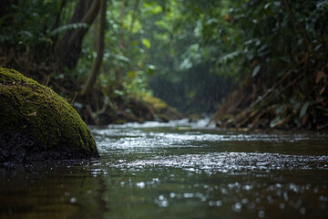 Fototapeta premium water flowing in the forest
