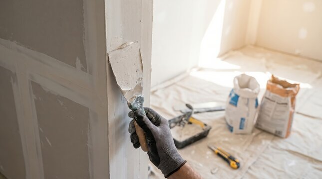 Perfecting ninety degree drywall corners spreading mud on metal bead