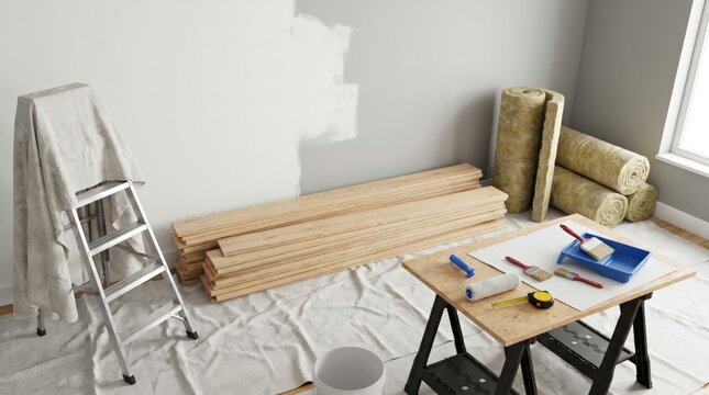 Organizing makeshift workstation for a weekend diy painting marathon