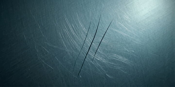 Three deep scratches mar the cold steel surface, a testament to an unseen struggle. for web, ui, branding, art, design, background etc.