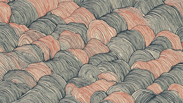 Seamless red clay tile roof texture with a decorative old architecture pattern for building construction and house design vector illustration