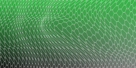 Soccer Ball illuminated green light in the Goal Net. illustration. vector eps10. © sudap