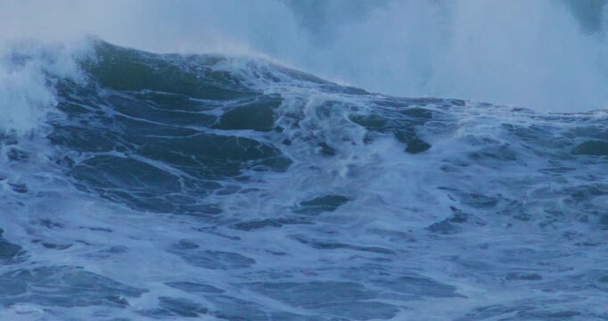 Wild sea swell dramatic breaking waves cinematic slow motio