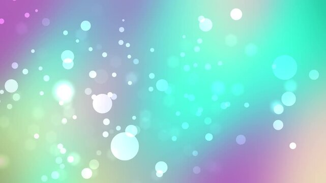 Abstract pastel gradient background with soft bokeh lights and glowing particles in teal, purple, and mint colors for dreamy digital design and wallpaper