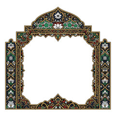 Ornate Islamic Frame with Floral Patterns.