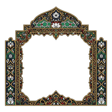 Ornate Islamic Frame with Floral Patterns.