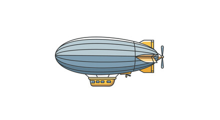 Vintage Airship Blimp Illustration - Retro Dirigible Transportation © Azrha