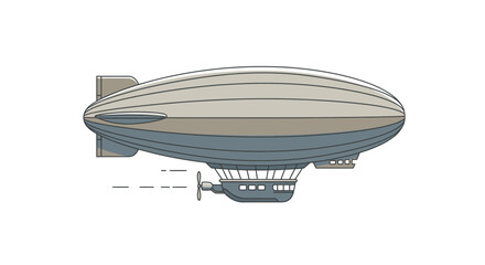 Vintage Airship Blimp Illustration, Retro Transportation, Steampunk Zepplin © Azrha