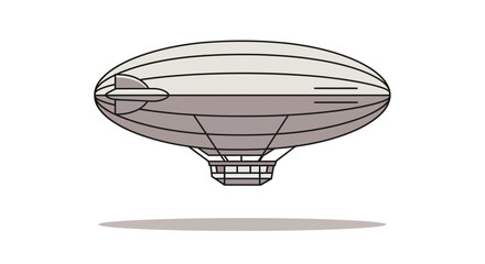 Vintage Airship Illustration - Retro Blimp Flying, Aviation Icon © Azrha