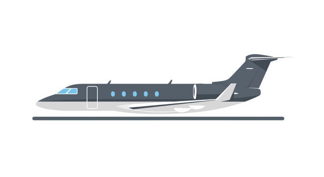 Sleek Private Jet Airplane on Runway, Business Travel, Luxury Aircraft