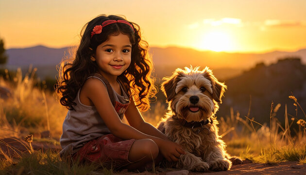 Gadis Kecil dan Anak Anjing