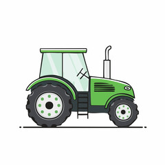 Fototapeta premium Green Tractor Illustration