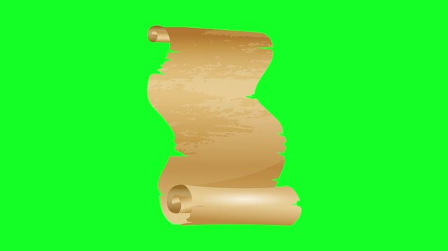Scroll, Parchment on green screen background
Old Paper Scroll 3d roll 4k parchment animation open up from left to right with green screen frame on blank empty space | Vintage paper scroll or parchment