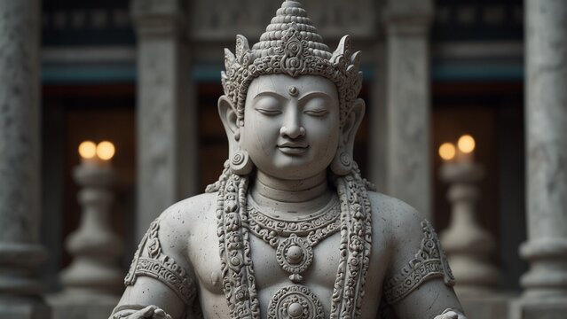The statue is made of stone, high quality conceptual artwork - Generative AI