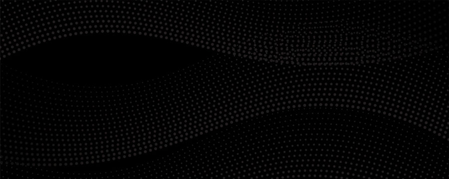 Abstract Dark Background with Wavy Halftone Dot Patterns and Subtle Gradients
