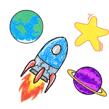 set of space rocket