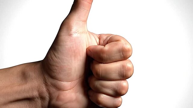 Hand Gesture Giving Thumbs Up in Focused Studio Lighting