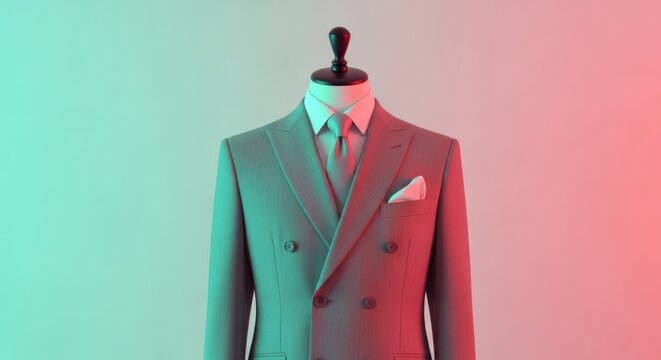Elegant arrangement of classic formal attire in soft mint and dusty rose tones, captured with gentle illumination and a nostalgic atmosphere, collection, sophisticated, mint