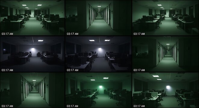 security camera footage screenshots collage.