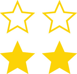 Fototapeta premium Set of Yellow Star Icons for Rating, Review, and Achievement Concepts