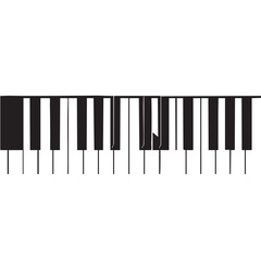 Fototapeta premium Piano keys minimalist monochrome for music education with natural lighting and detailed texture for commercial background