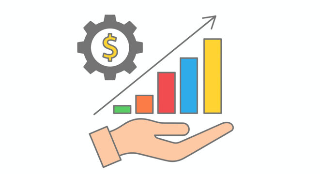 Business concept showing growth, investment and rising financial charts.