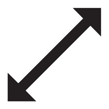 Diagonal Double-Headed Arrow Symbol for Scale and Direction - Adobe Stock Vector