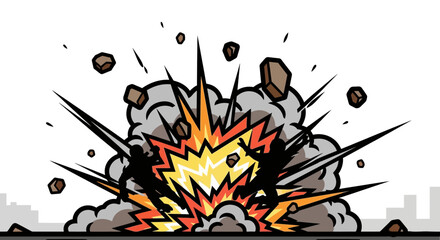Explosion Burst with Debris and Smoke © Romadon
