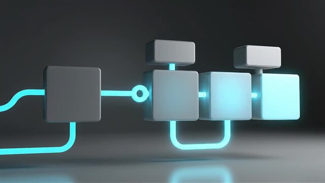 Minimal 3D Workflow with Soft Glowing Connections