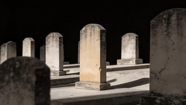 Gravestones in a cemetery