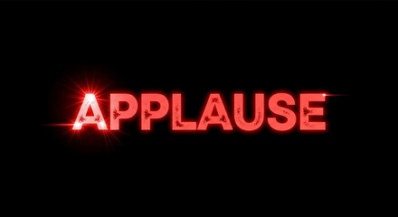 Obraz premium Glowing red applause neon sign.
