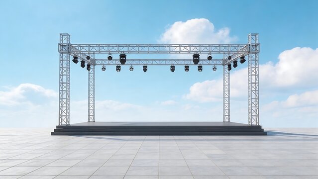Empty stage with lighting rig