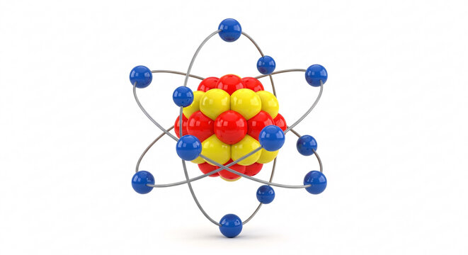 Mod&egrave;le d'atome avec &eacute;lectrons en orbite
