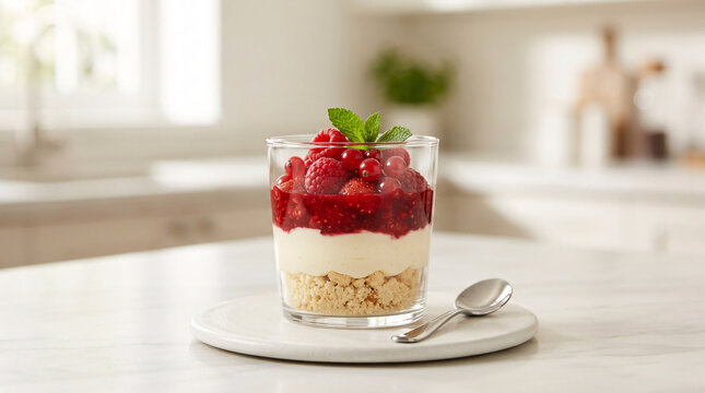 Dessert aux fraises en verrine