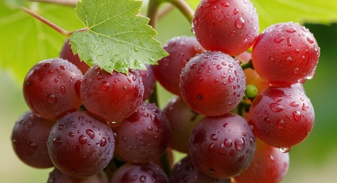 Fresh red grapes close up