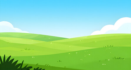 Fototapeta premium green field and blue sky