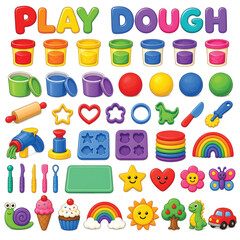 Colorful Play Dough for Kids Creative Learning, Fun and Sensory Activity © imran