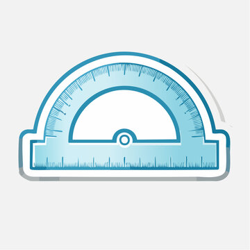 Blue Protractor Icon