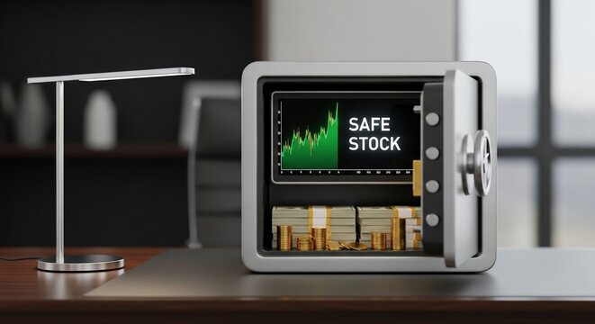 Safe with stock chart concept