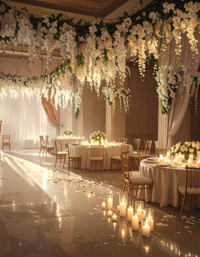 Elegant wedding reception decoration