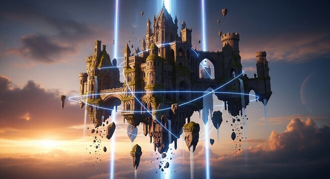 Fantasy floating castle