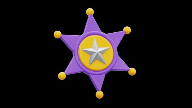 Sheriff Star Badge 3D Animation