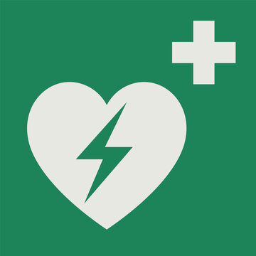 Simbolo  di defibrillatore cardiaco esterno automatico, Simbolo E010	